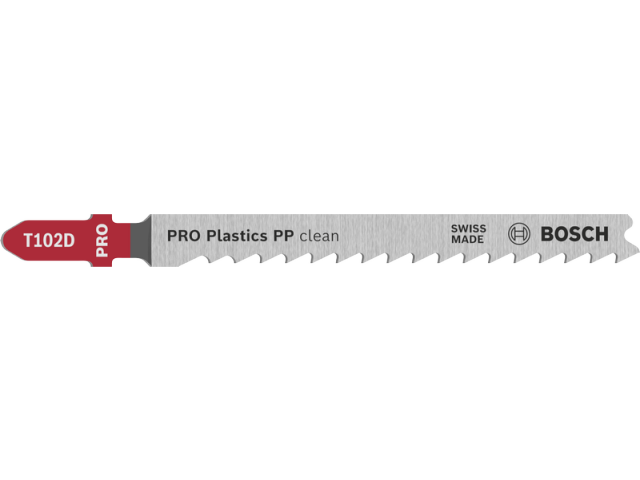 List za vbodno žago Bosch PRO Plastics PP clean T102D, 100mm, Pakiranje: 5kos, 2608667444